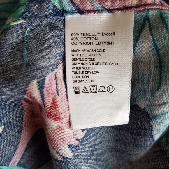 NWT Tommy Bahama  Men's Floral Hawaiian Short Sleeve Shirt Blue Size 5XLB Tencel - Picture 13 of 14